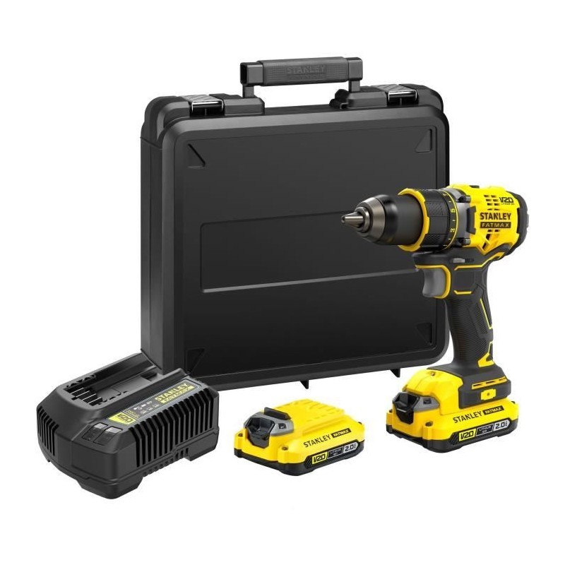 Perceuse visseuse sans fil - 18V - STANLEY FATMAX V20 - SFMCD720D2K-QW - Brus...