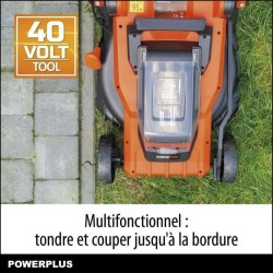 Tondeuse a Gazon sur Batterie 40V Dual Power POWDPGLWS2 - 420mm Ø, Sac de Col...