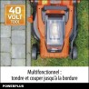 Tondeuse a Gazon sur Batterie 40V Dual Power POWDPGLWS2 - 420mm Ø, Sac de Col...