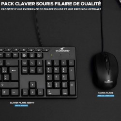 Pack Clavier Souris - BLUESTORK - MEDIA OFFICE - Filaire - Azerty - Compatibl...