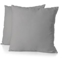 Lot de 2 taies d'oreiller - HOME LINGE PASSION - Microfibre 82 g - 63 x 63 cm...