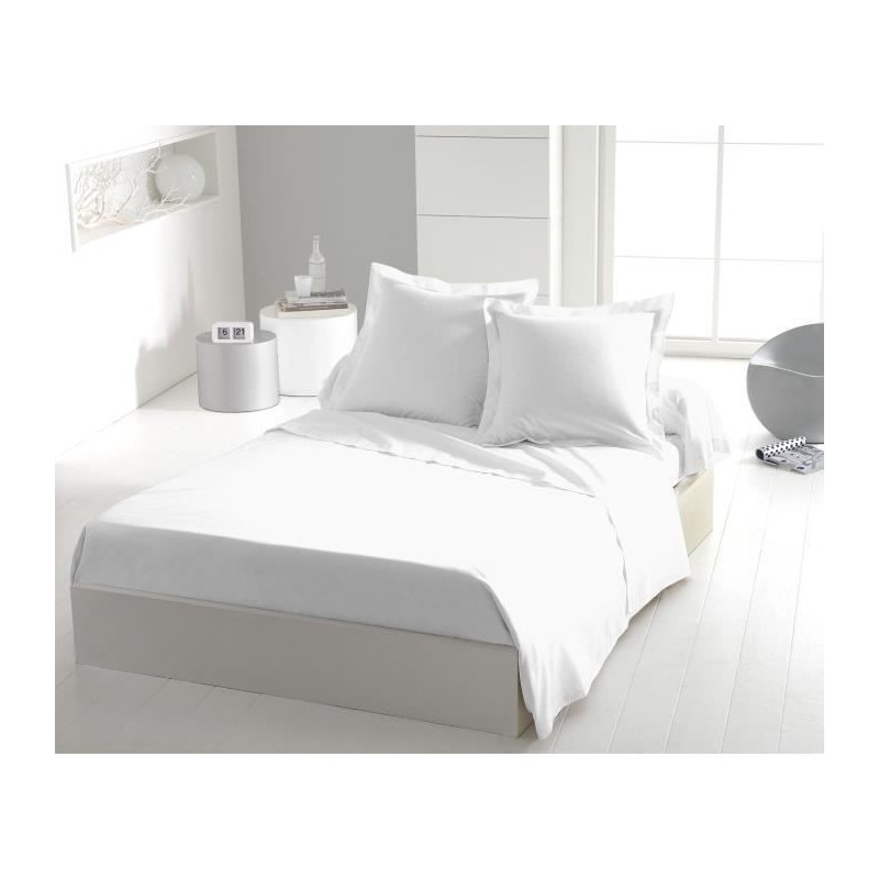 Drap plat - HOME LINGE PASSION - Microfibre 82 g - 180 x 290 cm - Blanc