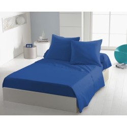 Drap plat - HOME LINGE PASSION - Microfibre 82 g - 180 x 290 cm - Bleu