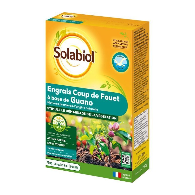 SOLABIOL Engrais coup de fouet - 750g - Jusqu'a 25m² - Stimule le démarage de...