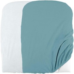 DOMIVA Lot 2 Housses matelas a langer - Eponge polycoton - oeko-Tex - Blanc/N...