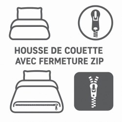 Parure de couette microfibre ETHNO - 1 housse de couette 140 x 200 cm + 1 tai...
