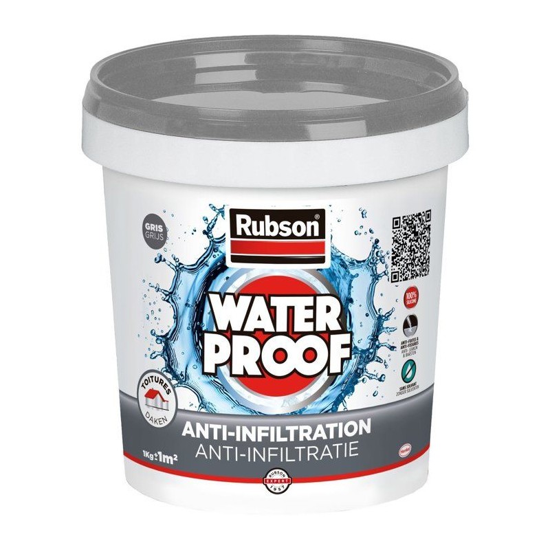 Revetement d'étanchéité - RUBSON - Anti-infiltrations Waterproof - Gris - Sea...