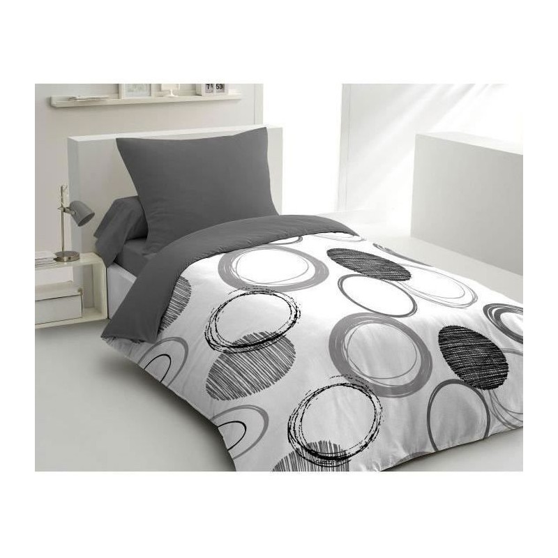 Parure de couette microfibre Audace - 1 housse de couette 140x200 cm + 1 taie...