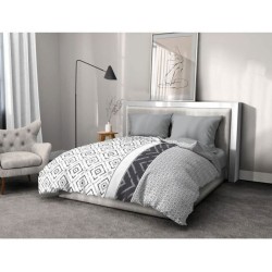Parure de couette microfibre ETHNO - 1 housse de couette 220 x 240 cm + 2 tai...