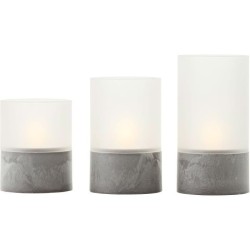 Lot 3 Lampes a poser LED BOUGIE BRILLIANT - 2500K - Plastique et verre - Gris...