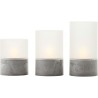 Lot 3 Lampes a poser LED BOUGIE BRILLIANT - 2500K - Plastique et verre - Gris...