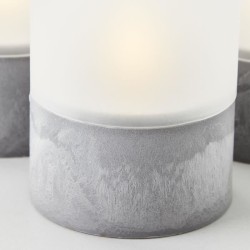 Lot 3 Lampes a poser LED BOUGIE BRILLIANT - 2500K - Plastique et verre - Gris...