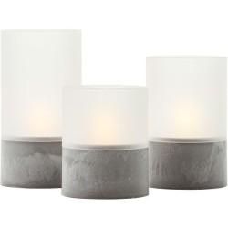 Lot 3 Lampes a poser LED BOUGIE BRILLIANT - 2500K - Plastique et verre - Gris...
