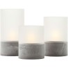 Lot 3 Lampes a poser LED BOUGIE BRILLIANT - 2500K - Plastique et verre - Gris...