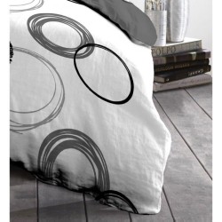 Parure de couette microfibre Audace - 1 housse de couette 240x260 cm + 2 taie...