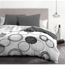 Parure de couette microfibre Audace - 1 housse de couette 240x260 cm + 2 taie...