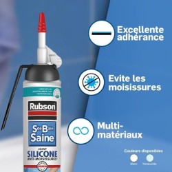 Mastic sanitaires - RUBSON - 2683038 - Joint - Facile - Salle de bain Saine -...