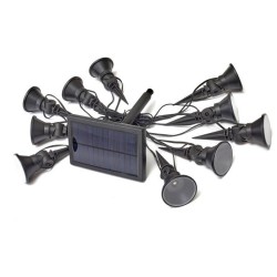 Guirlande solaire - SMARDTV - Multi-spots 5L - 10 ampoules - Blanc froid - 5 ...