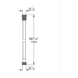 Flexible de douche - GROHE VitalioFlex 27505001 - 1,5m - Anti-pliures - Anti-...