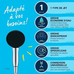 Ensemble flexible et pommeau de douche 1 jet (Pluie) - GROHE Vitalio Start 11...
