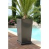 Pot de fleurs - RIVIERA - Nuance Carré - 28 x 28 x H 52 cm - 31L - Gris pailleté