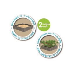 SMOBY Bac Square Garden 2 en 1 : bac a sable et carré potager - 76x76cm - Bâc...
