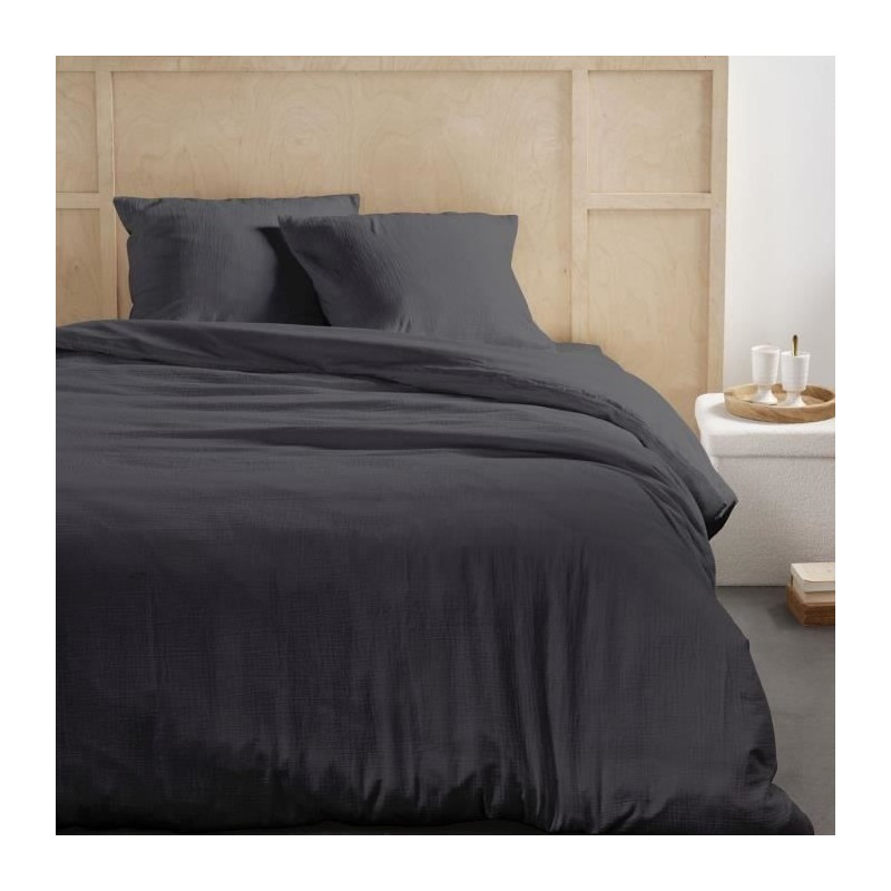 Parure de lit - TODAY - 123324 - 2 personnes - 260x240cm - Gaze de coton unie...