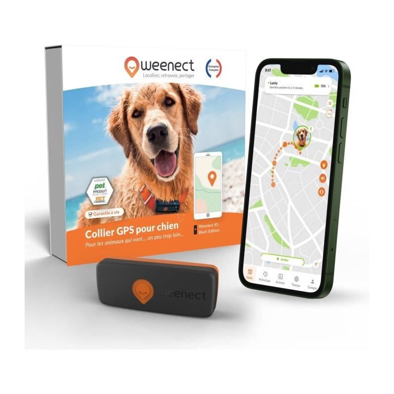 Traceur GPS pour Chien - Weenect XS (Black Edition 2023)