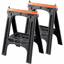 Lot de 2 tréteaux pliants - TOOD - Charge maximale 200 kg - Dimensions 60x10x...