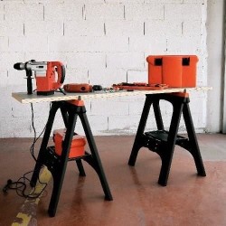 Lot de 2 tréteaux pliants - TOOD - Charge maximale 200 kg - Dimensions 60x10x...