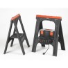 Lot de 2 tréteaux pliants - TOOD - Charge maximale 200 kg - Dimensions 60x10x...