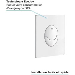 Plaque de commande Start - GROHE - Blanc alpin - 2 débits - Déclenchement pne...