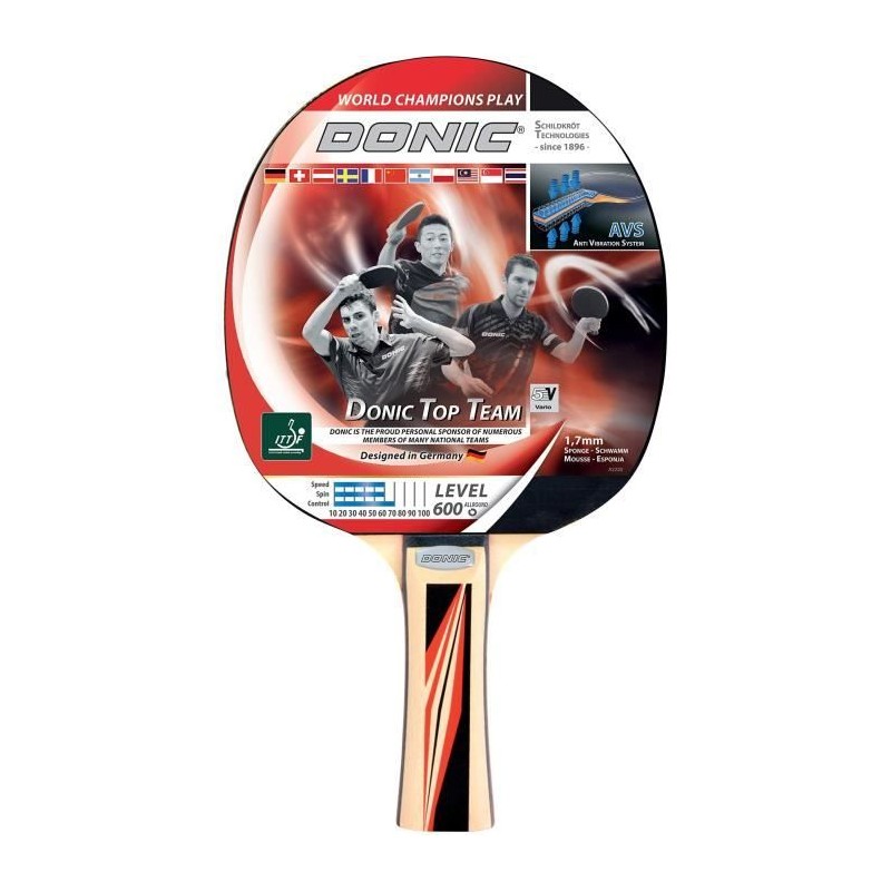 Raquette de tennis de table - SCHILDKRÖT - TOP TEAMS 600 AVS,manche - Bois de...