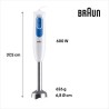 Pied mixeur BRAUN MQ20.236M - Moteur 600 W - 2 vitesses - Systeme