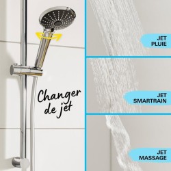 Douchette 3 jets - GROHE - Vitalio Joy 110 Massage - Chromé - Economie d'eau