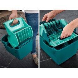 Set lave sol avec seau essoreur Leifheit Profi Compact 55092, balais a plat s...