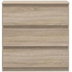 Commode CHELSEA 3 Tiroirs - Couleur chene - L 77,2 x P 42 x H 79,9 cm