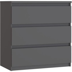 Commode CHELSEA 3 Tiroirs - Couleur gris anthracite - L 77,2 x P 42 x H 79,9 cm