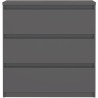 Commode CHELSEA 3 Tiroirs - Couleur gris anthracite - L 77,2 x P 42 x H 79,9 cm