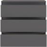 Commode CHELSEA 3 Tiroirs - Couleur gris anthracite - L 77,2 x P 42 x H 79,9 cm