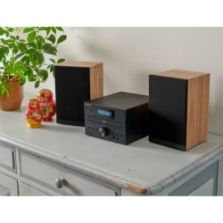 Micro-chaîne Bluetooth - THOMSON - Bois/Noir - Radio FM/CD/MP3/USB, 20W RMS, ...