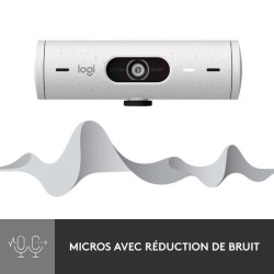Webcam - Full HD 1080p -  Logitech - Brio 500 - Microphone intégré - Blanc