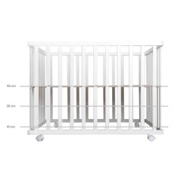 Parc Bébé 100x75 cm + Tapis Adam et Eule Imprimé Chouette + 4 Roues - ROBA - ...