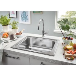 Evier de cuisine - Acier inoxydable - A encastrer par le dessus - GROHE K200 ...