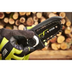 RYOBI - Élagueur a main 18V - Brushless - guide 10 cm - 6 m/s - tendeur sans ...