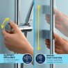 Ensemble de douche avec mitigeur thermostatique, pommeau 3 jets, barre 60cm e...