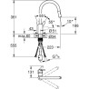 GROHE Robinet de cuisine évier Get, robinet avec douchette extractible, bec e...