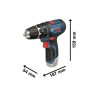 Perceuse-visseuse a percussion Bosch Professional GSB 12V-15, 2 batteries 2Ah...
