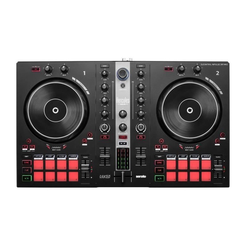 HERCULES DJ CONTROL INPULSE 300 MK2 - Contrôleur DJ USB - 2 voies -