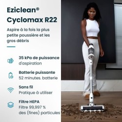 EZICLEAN Cyclomax R22 station - Aspirateur balai sans fil - 52 min - 500 W - ...